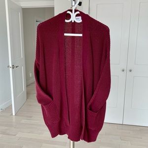 Oversized Cardigan - burgundy red - XS